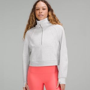 SOLD 💔LULULEMON Scuba Oversized Funnel Neck Half Zip XS/S Heathered Light Grey